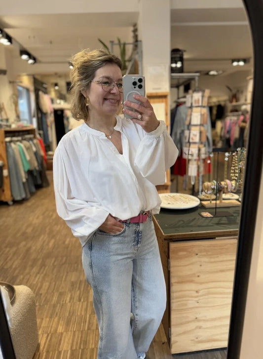 Weiße Modische Bluse